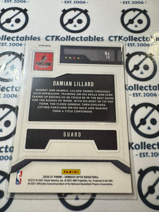 2020-21 NBA Donruss Optic Damian Lillard T-Minus Holo Prizm #14 Portland