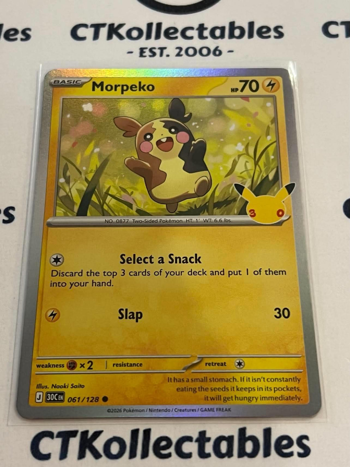 Morpeko 061/128 Holo Foil ENG 30th Anniversary Celebration Pokemon TCG