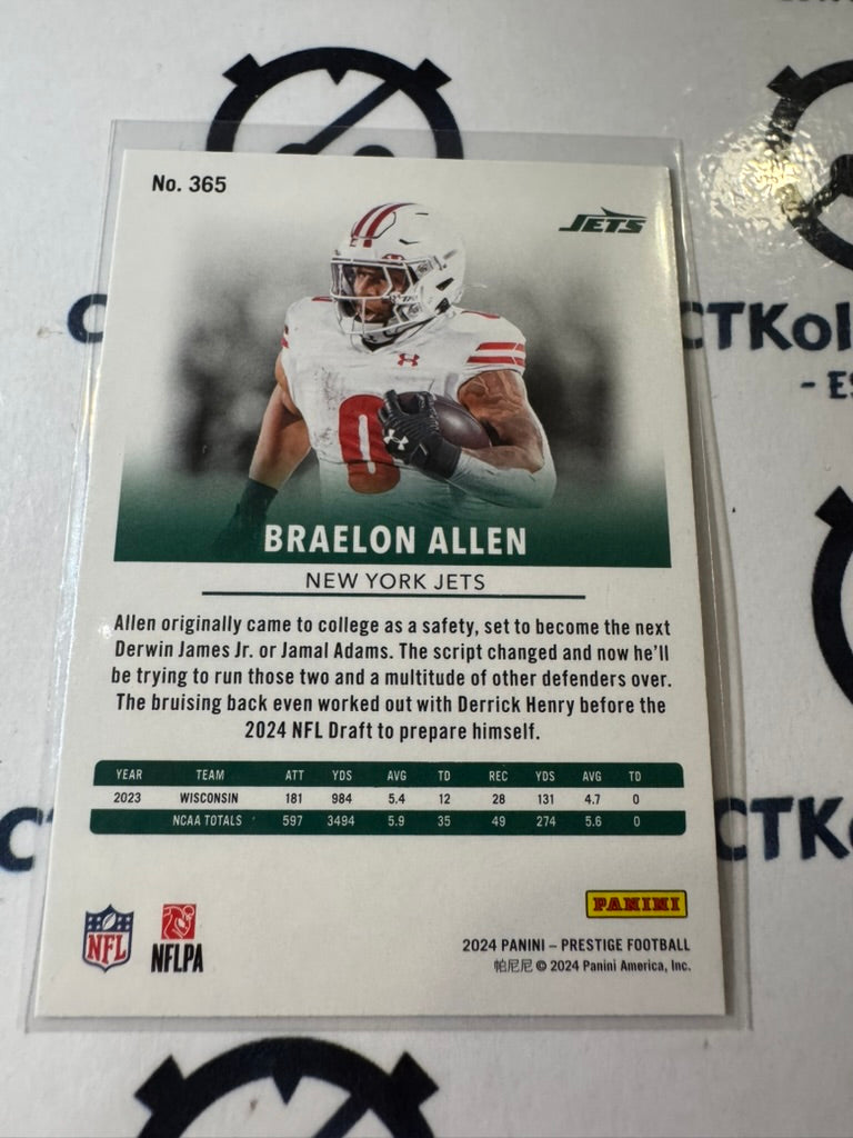 2024 NFL Prestige Diamond Xtra Points Rookie #365 Braelon Allen New York Jets