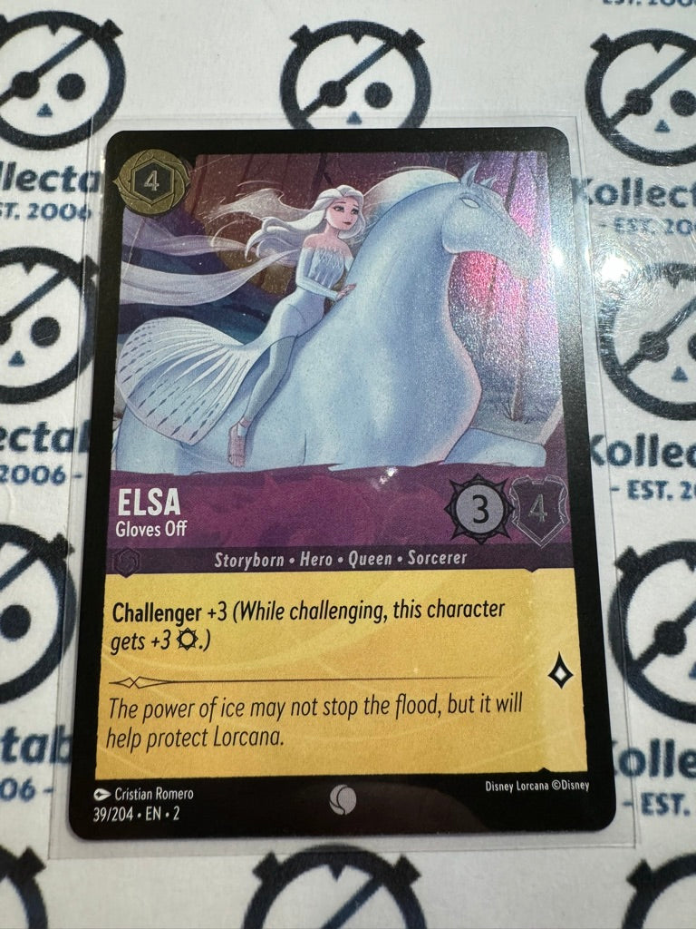 2024 Disney Lorcana Floodborn FOIL #39 Elsa, Gloves Off – Common