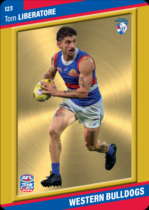 2024 AFL Teamcoach Tom Liberatore Gold #123 Bulldogs