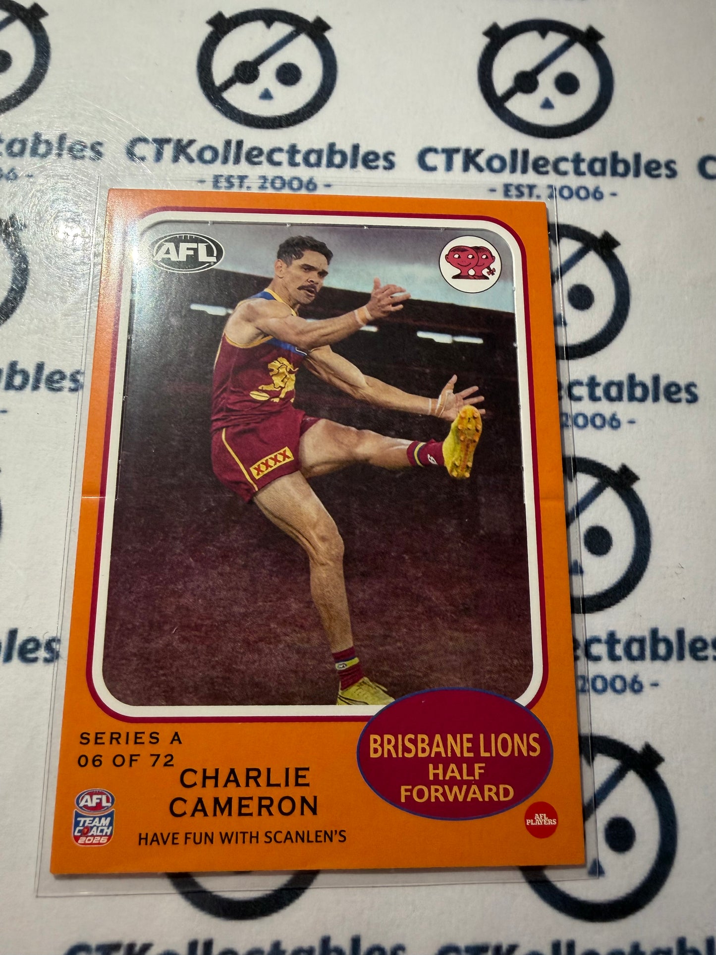 2026 Teamcoach AFL Scanlens Die-Cut Charlie Cameron 06 of 72 Lions