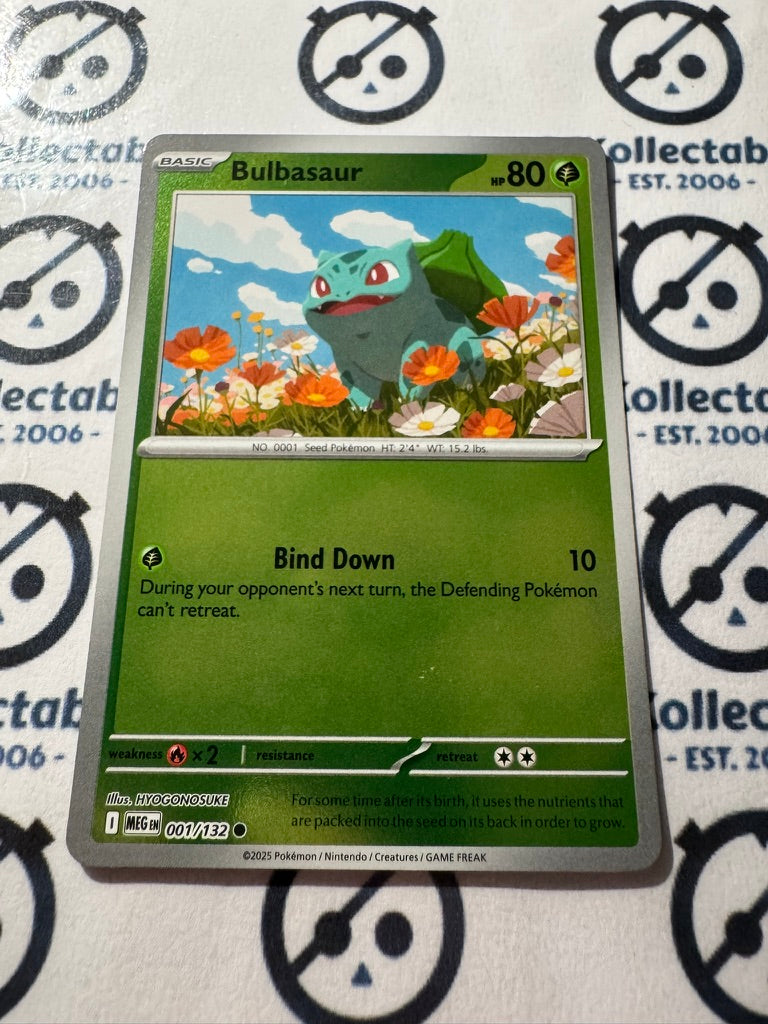 Bulbasaur Reverse Holo #001/132 Mega Evolution Pokemon