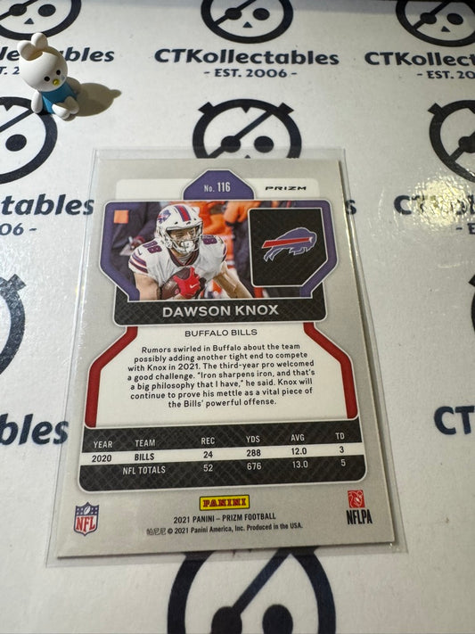 2021 PANINI NFL PRIZM DAWSON KNOX GREEN Prizm #116 BILLS