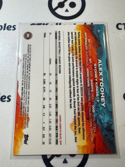 2024-25 Topps NBL Chrome ALEX TOOHEY Aqua Refractor #129/199 RC Kings