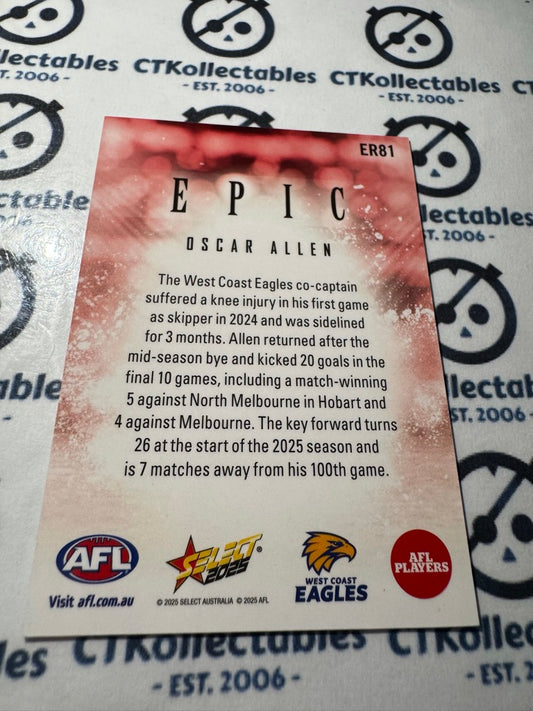 2025 AFL Footy Stars EPIC Oscar Allen #ER81 Eagles