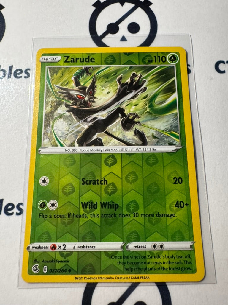 Zarude Reverse Holo #027/264 2021 Sword & Shield Fusion Strike Pokemon Card