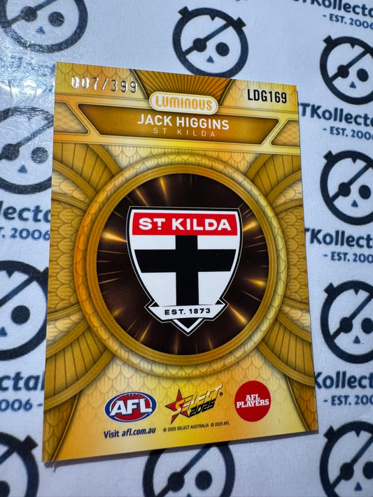 2025 AFL Footy Stars Luminous Jack Higgins Dragon Scales GOLD #007/399 LOW ##
