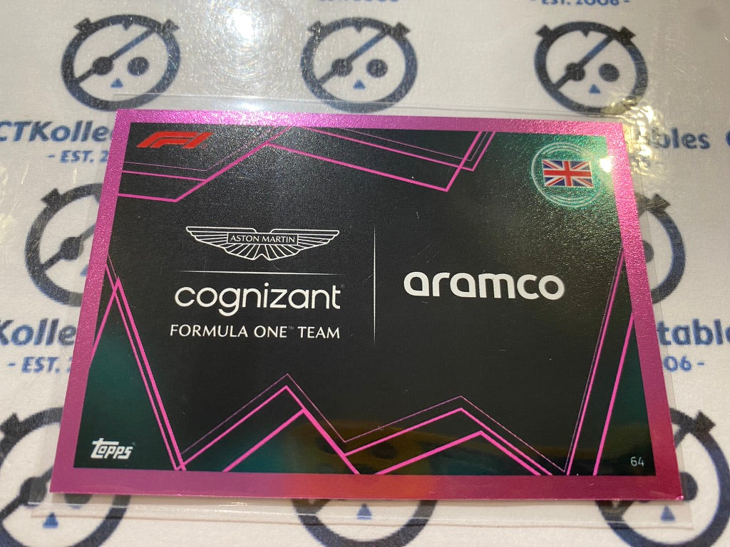 2023 Topps Turbo Attax F1 -Pink Foil Aston Martin Team Logo #64