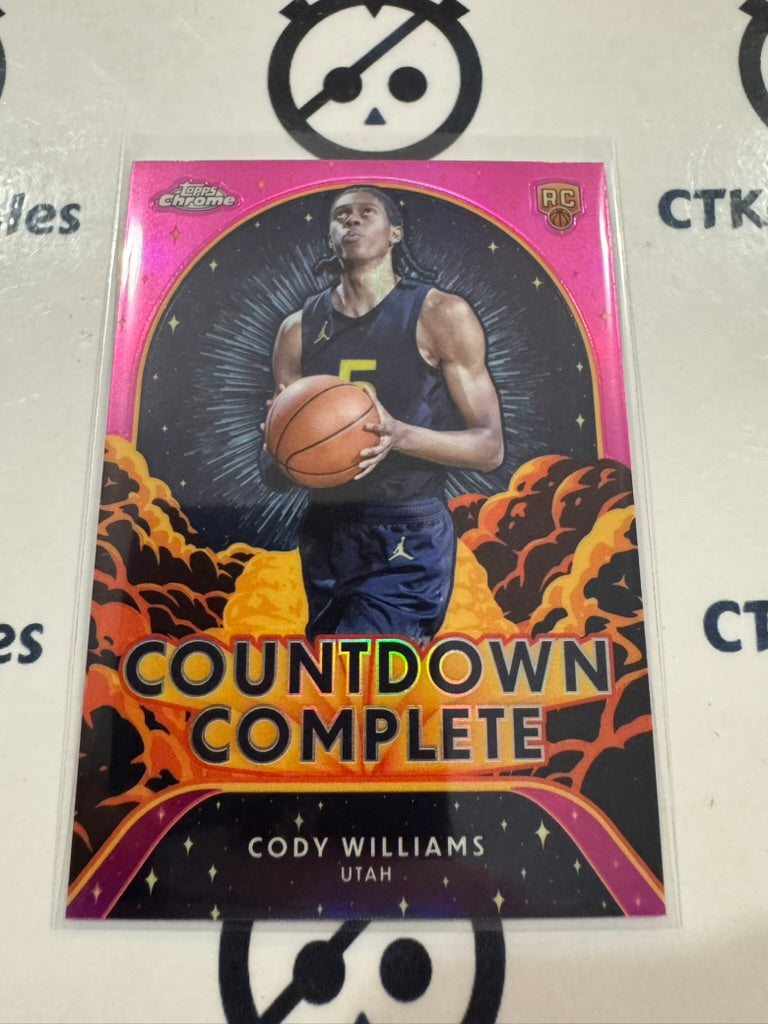 2024/25 Topps NBA Chrome Cody Williams Countdown Complete Pink Refractor #CC-18