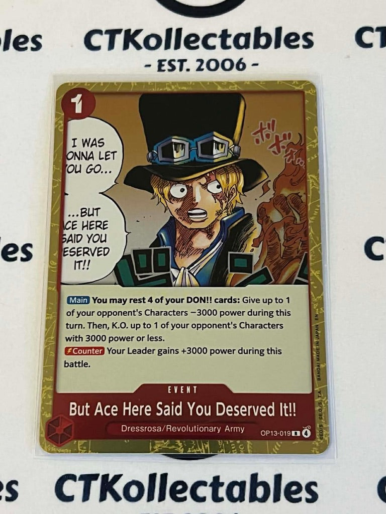 One Piece - Carrying on his will FOIL OP13-019 – But Ace here said – Rare
