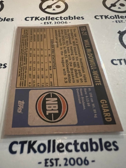 2023-24 Topps NBL Chrome Will McDowell-White Throwback #TB-21 Breakers