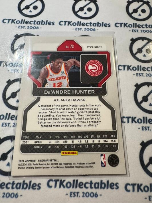 2021-22 NBA Panini Prizm De'Andre Hunter Red White Blue Prizm #73 Hawks