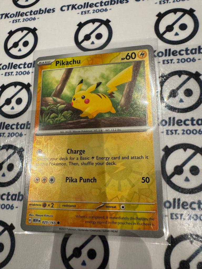 Pikachu Reverse Holo #025/165 Scarlet & Violet 151 Pokemon Card