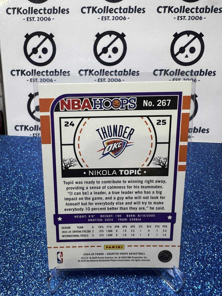 2024-25 Panini NBA HAUNTED HOOPS Rookie Card #267 Nikola Topic, OKC