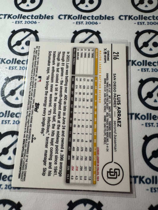 2024 Topps Chrome Baseball Luis Arraez X-Fractor #216 Padres