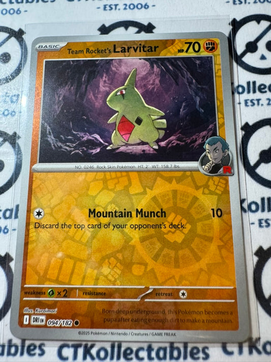 Rocket's Larvitar Scarlet & Violet Destined Rivals #094/182 Reverse Holo Pokemon