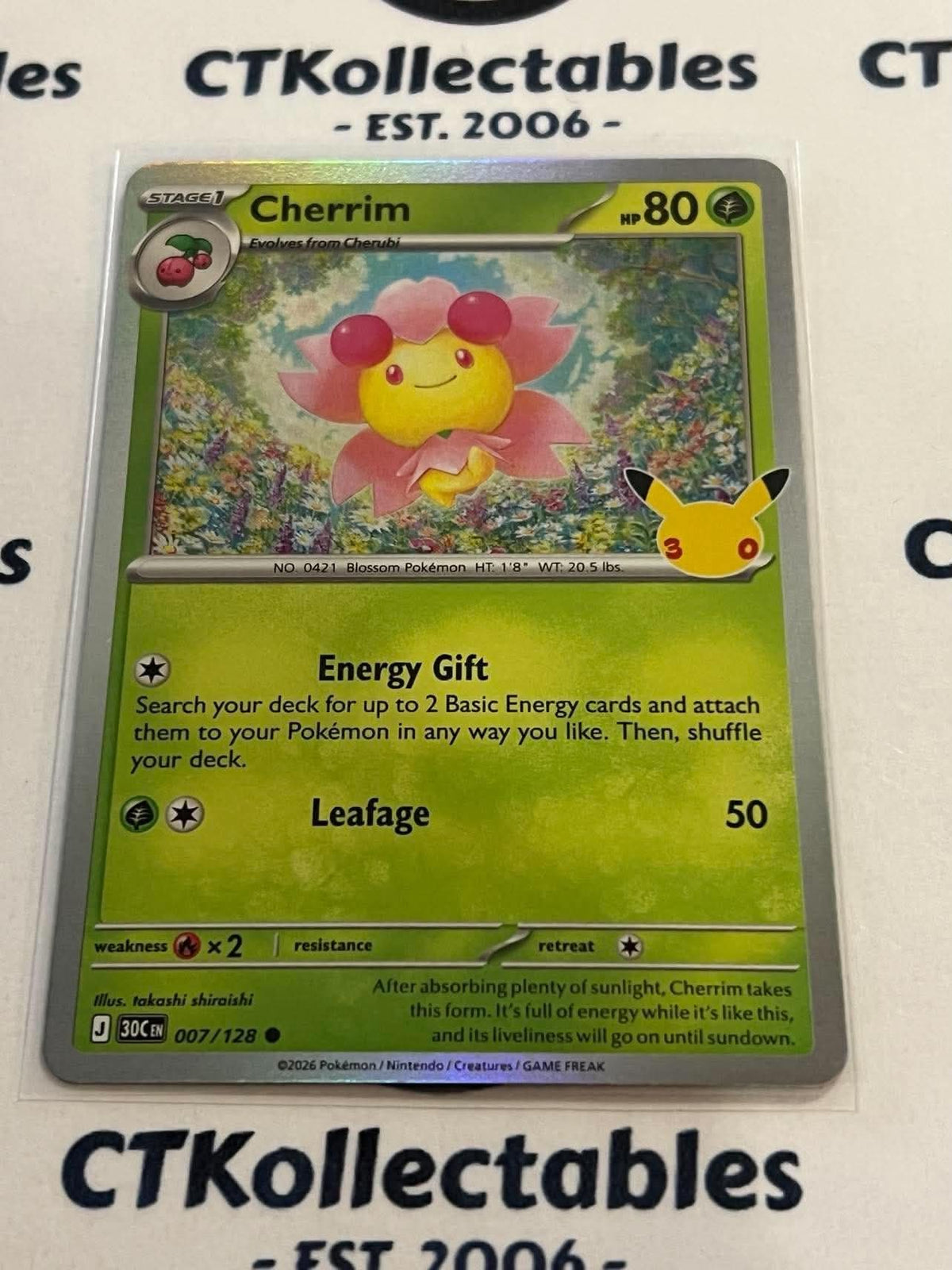 Cherrim 007/128 Holo Foil ENG 30th Anniversary Celebration Pokemon TCG