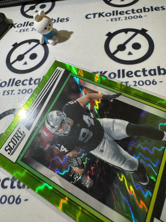 2022 PANINI NFL SCORE CARL NASSIB GREEN ELECTRIC #98/99 RAIDERS