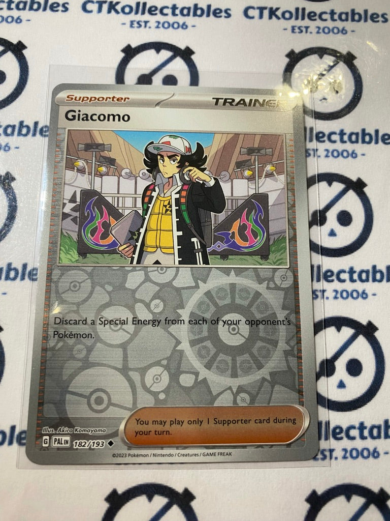Giacomo Reverse Holo #182/193 2023 Paldea Evolved Pokemon Card CTKollectables Giacomo Reverse Holo #182/193 2023 Paldea Evolved Pokemon Card CTKollectables