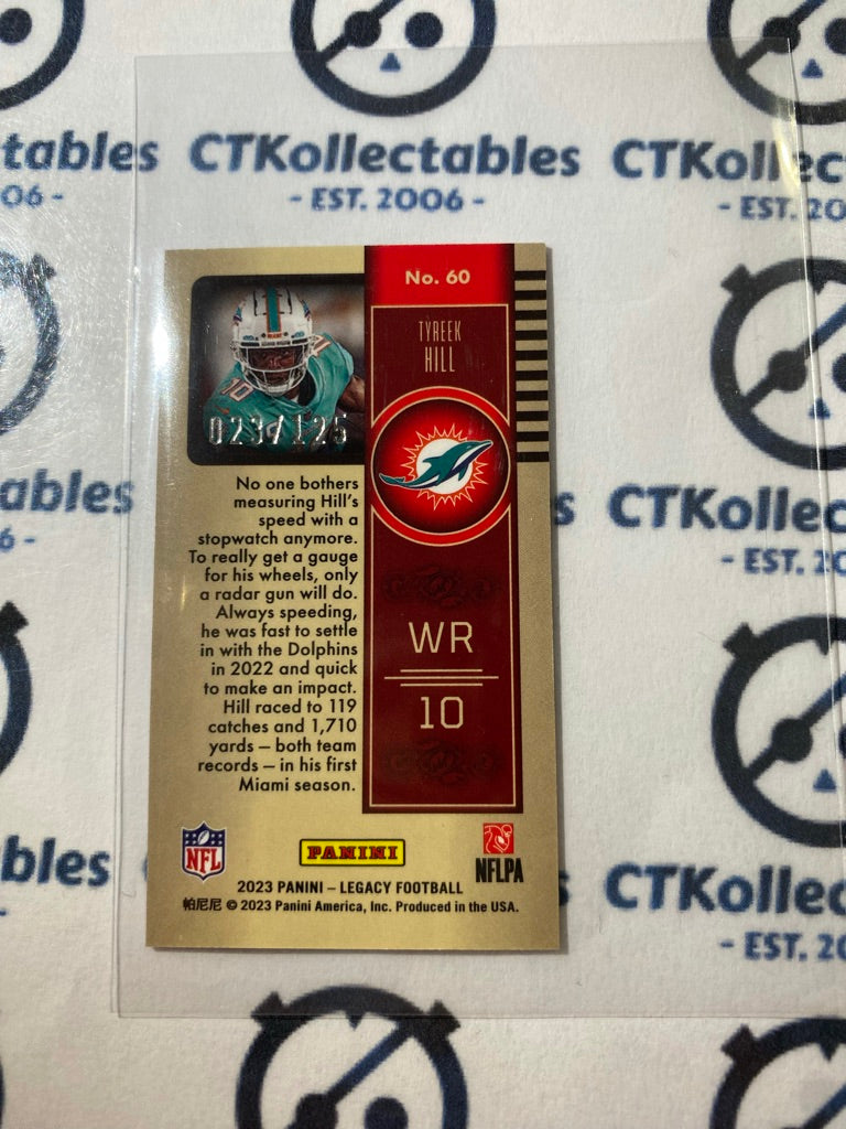 2023 NFL Panini Legacy Tyreek Hill Orange #023/125 Premium Mini #60 Dolphins