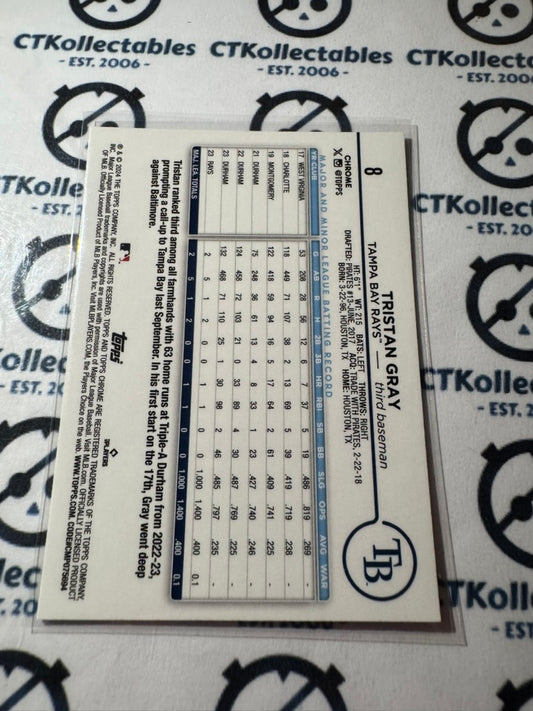 2024 Topps Chrome Baseball Tristan Gray Raywave Rookie Refractor #8 RC