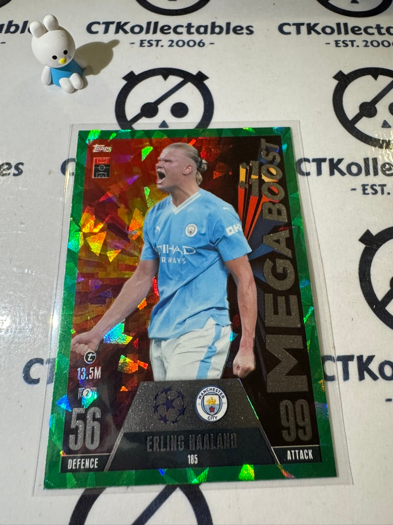 2023-24 TOPPS MATCH ATTAX MEGA BOOST ERLING HAALAND EMERALD #185