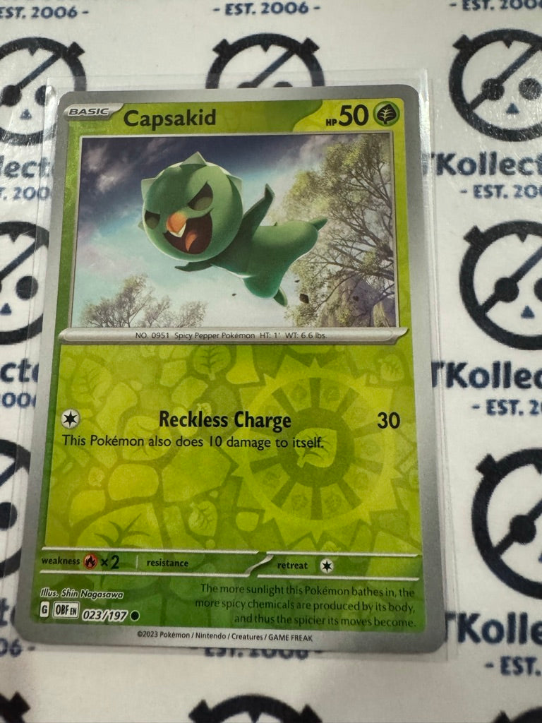 Capsakid Reverse Holo #023/197 2023 Obsidian Flames Pokemon Card