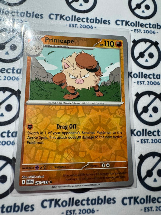 Primeape Scarlet & Violet Destined Rivals #091/182 Reverse Holo