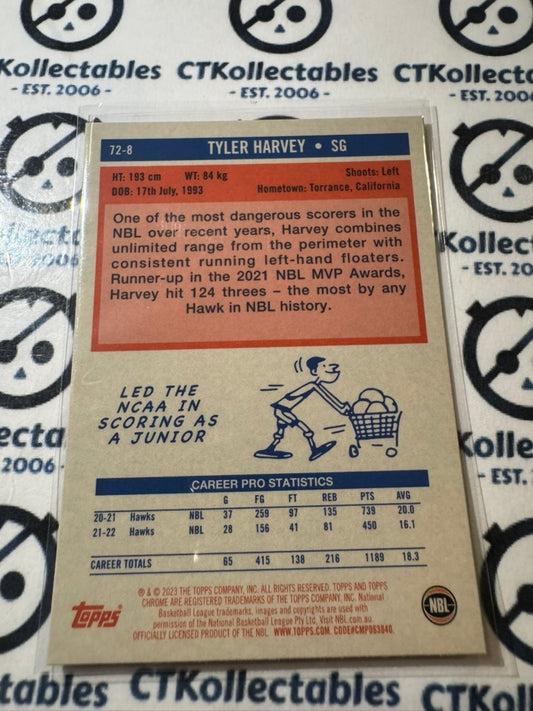 2022-23 Topps NBL Chrome Tyler Harvey 1972 Refractor #72-8 Hawks