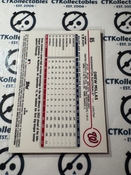 2024 Topps Chrome Baseball Drew Millas rookie card RC #85 Nationals