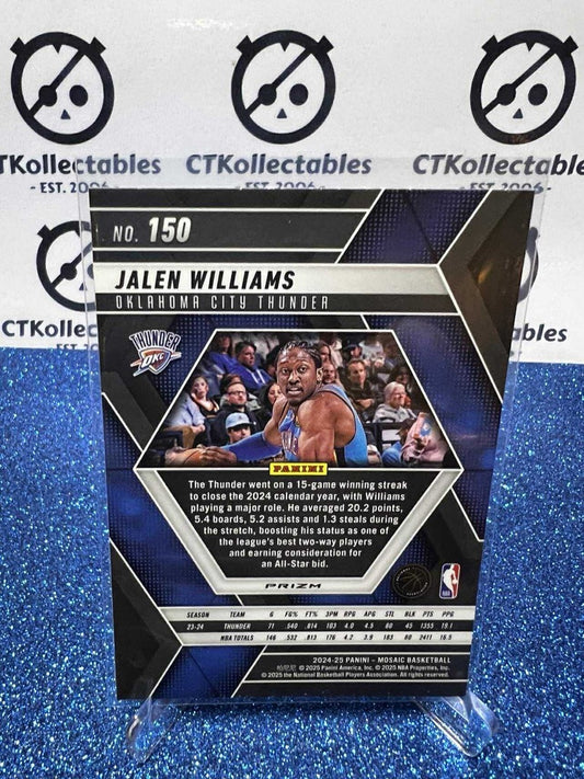 2024-25 Panini Mosaic Green Prizm # 150 Jalen Williams, Oklahoma City Thunder