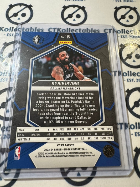 2023-24 NBA Panini Mosaic Kyrie Irving Green Prizm #115 Dallas