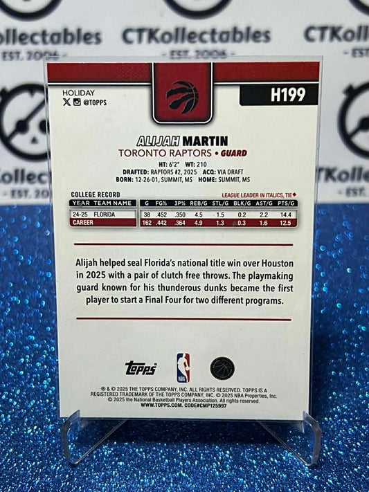 2025-26 Topps Holiday NBA Glitter #H199 Alijah Martin Toronto Raptors RC