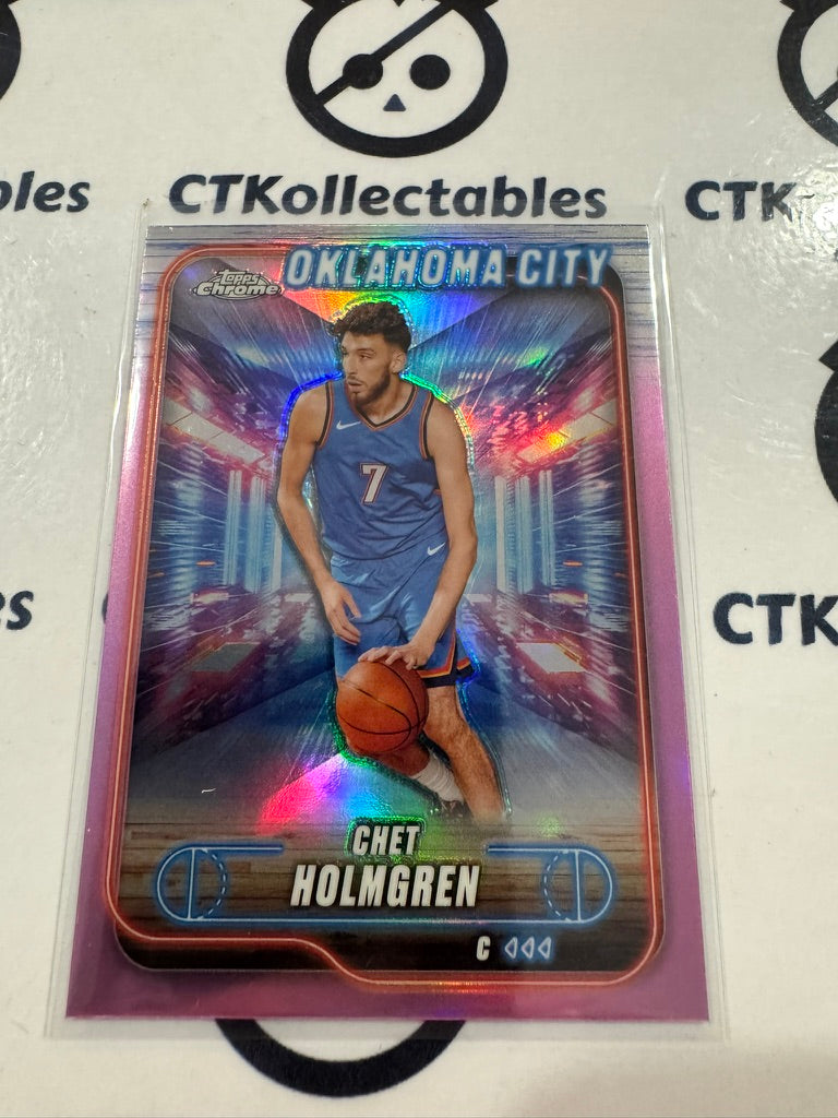 2024/25 Topps NBA Chrome Chet Holmgren Pink Refractor #99 OKC