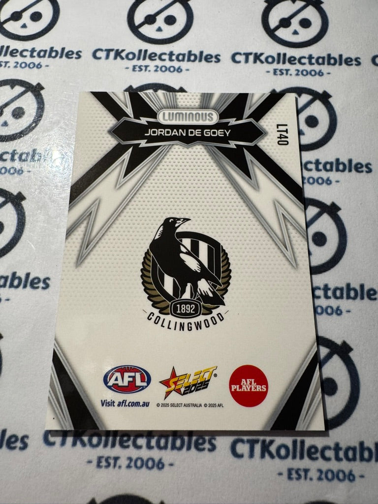 2025 AFL Footy Stars Thunderbolt LT40 Jordan De Goey Magpies