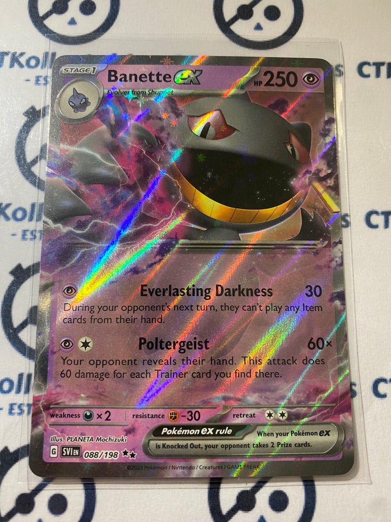 Banette EX Ultra Rare #088/198 2023 Scarlet & Violet Pokmon TCG CTKollectables Banette EX Ultra Rare #088/198 2023 Scarlet & Violet Pokmon TCG CTKollectables