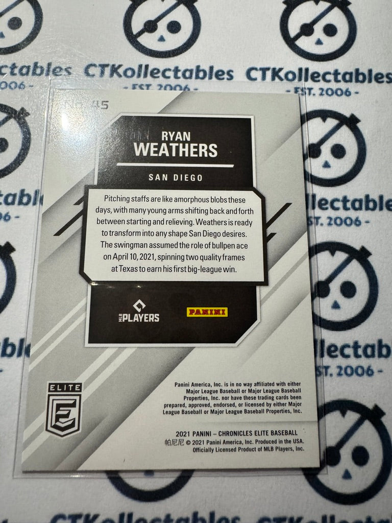 2021 Chronicles MLB Baseball Elite Ryan Weathers #45 San Diego