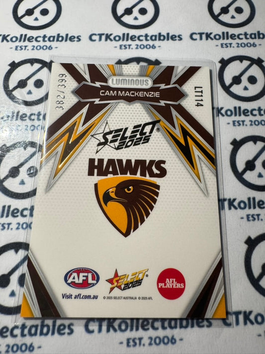 2025 AFL Footy Stars Luminous Lightning Gold Cam Mackenzie #382/399 Hawks LT114