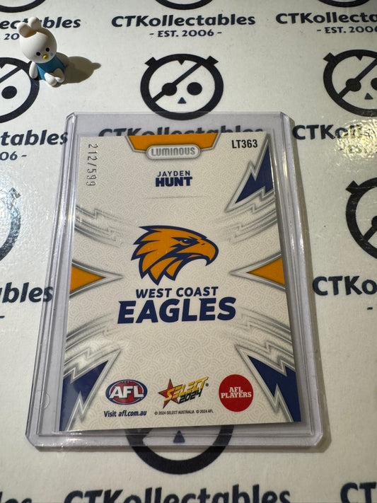 2024 AFL Footy Stars Luminous Lightning Jayden Hunt #212/599 Eagles