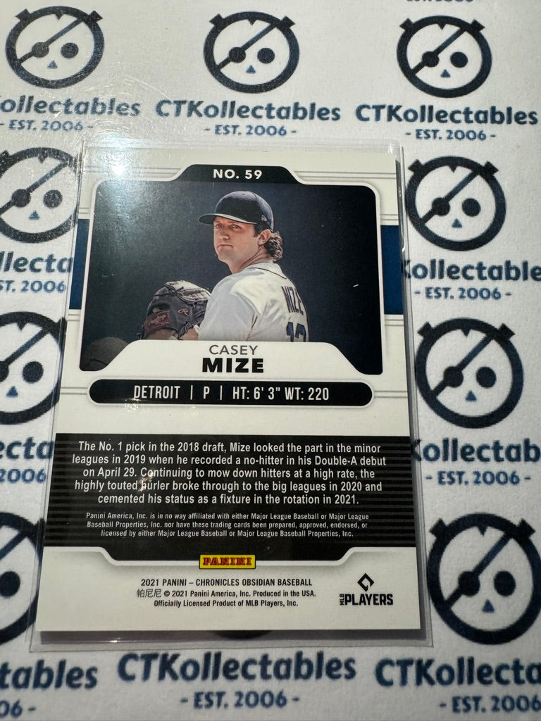 2021 Chronicles MLB Baseball Obsidian Casey Mize Rookie Card RC #59