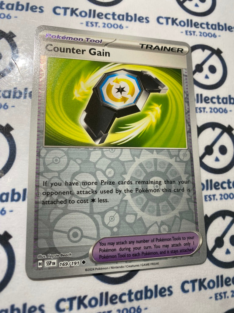 Counter Gain Reverse Holo #169/191 Surging Sparks Pokémon TCG 2024
