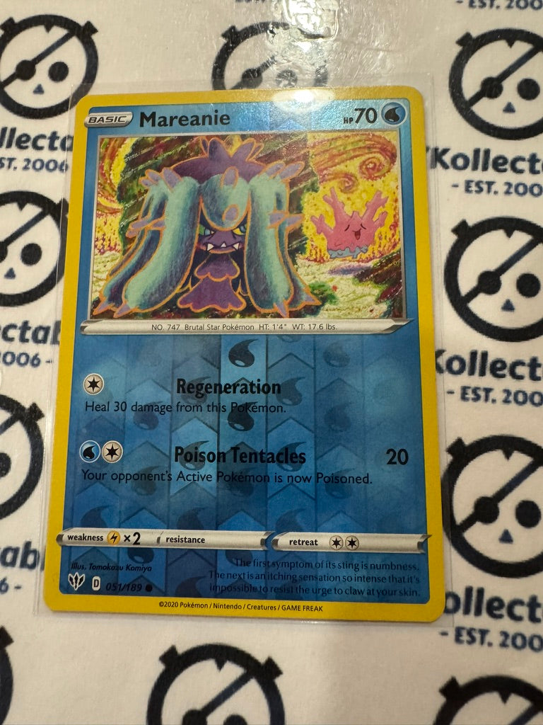 Mareanie #051/189 Reverse Holo Pokémon Card S&S Darkness Ablaze