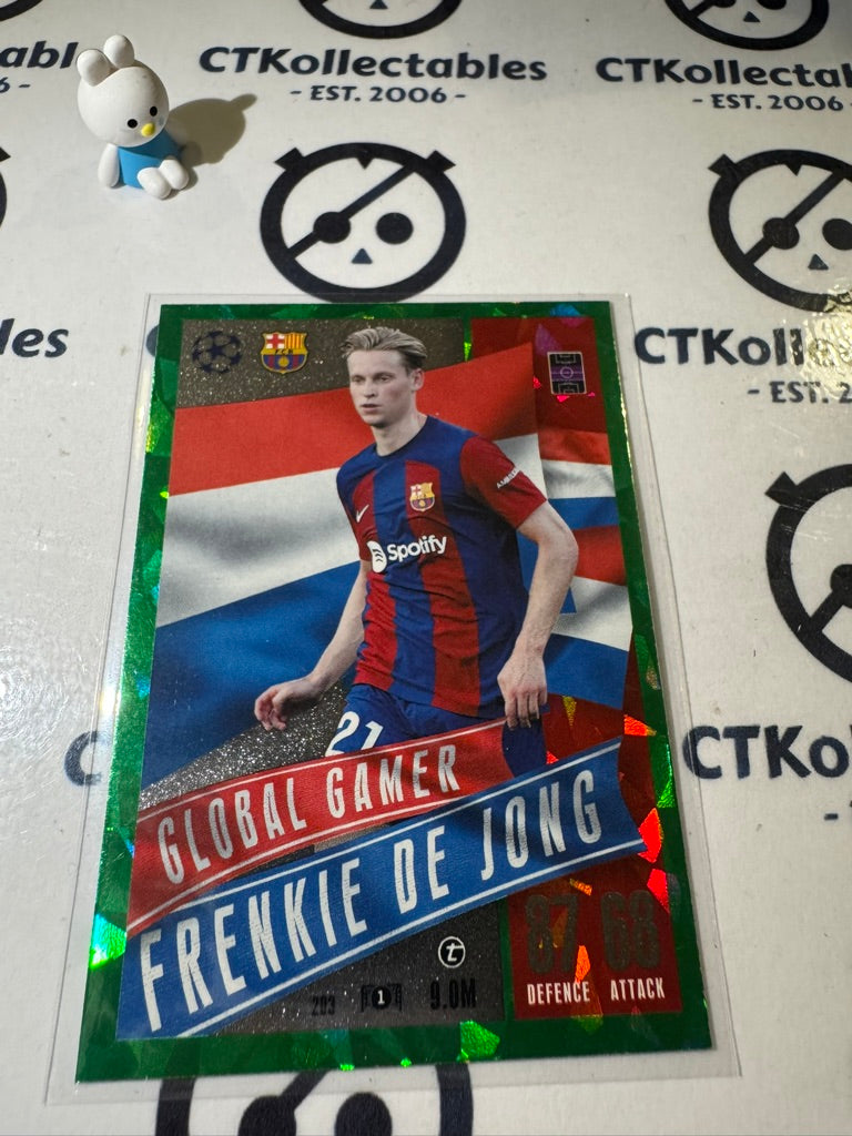 2023-24 TOPPS MATCH ATTAX GLOBAL GAMER FRENNKIE DE JONG EMERALD #203