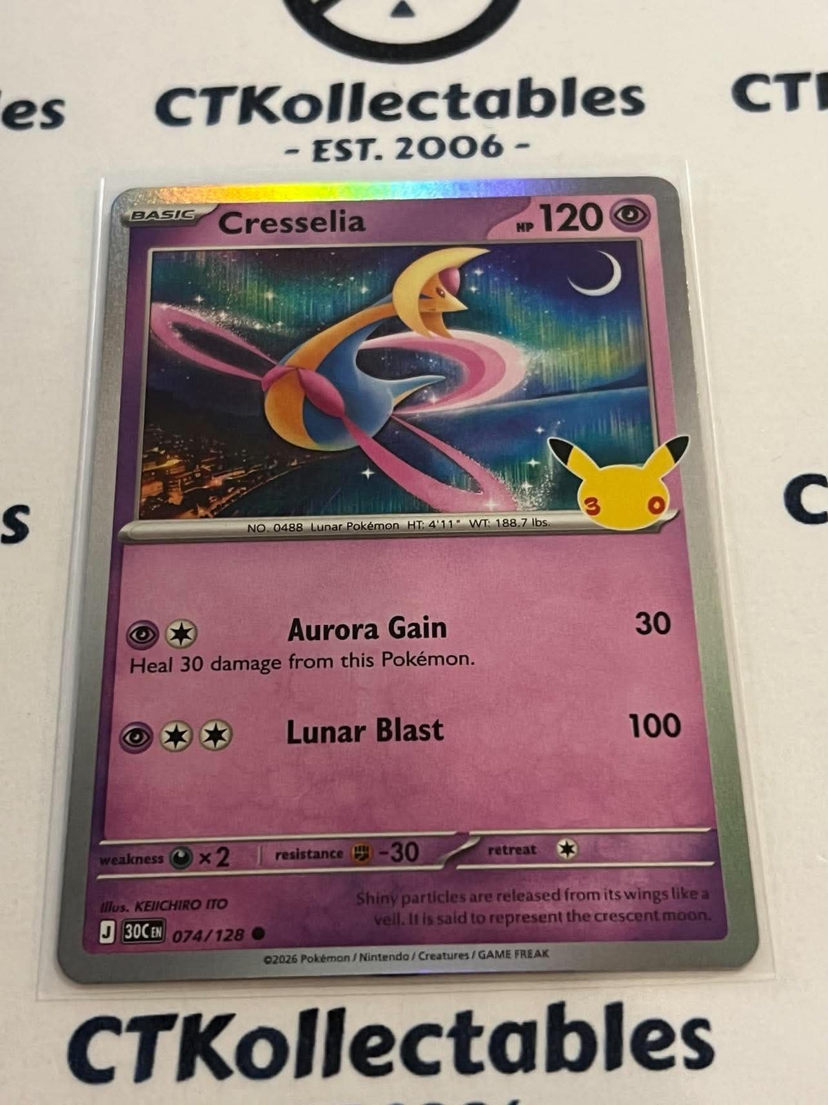 Cresselia 074/128 Holo Foil ENG 30th Anniversary Celebration Pokemon TCG