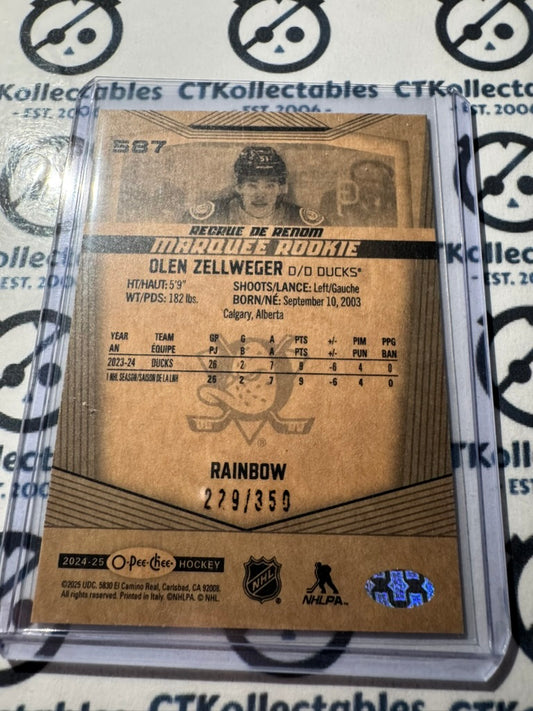 2024-25 O-Pee-Chee Hockey MARQUEE ROOKIE Rainbow 587 Olen Zellweger #229/350