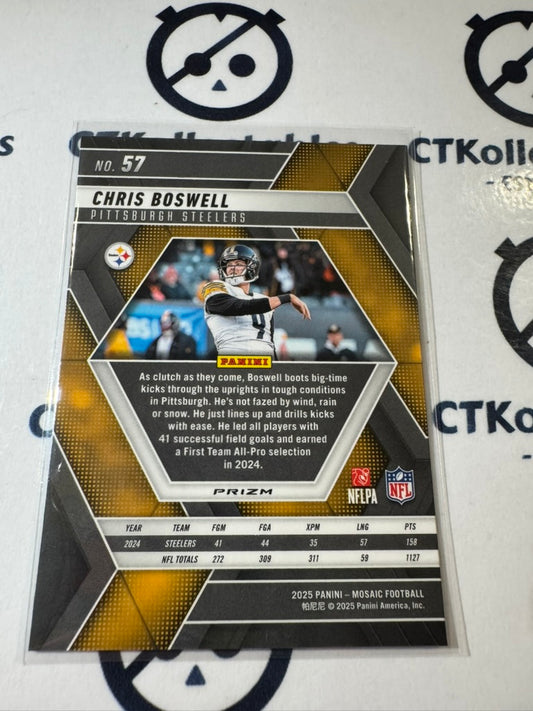 2025 NFL Panini Mosaic Green Prizm #57 Chris Boswell Steelers