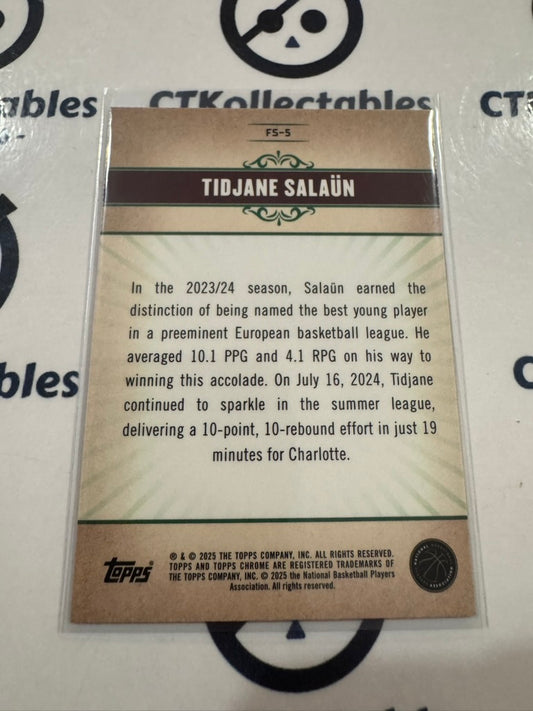 2024/25 Topps NBA Chrome Tidjane Salaun Fresh Start FS-5 Charlotte