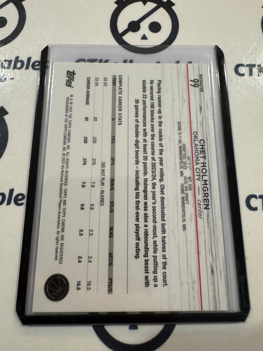 2024/25 Topps NBA Chrome Chet Holgrem Silver Refractor #99 OKC