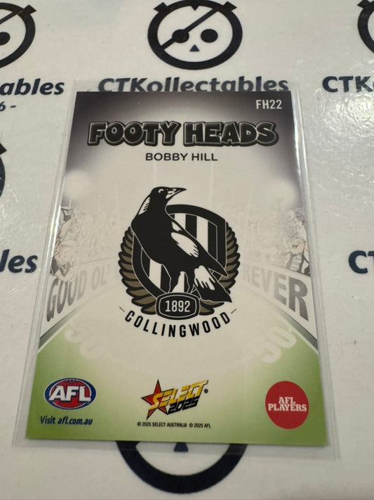 2025 AFL Footy Stars Footy Heads Bobby Hill FH22 Magpies